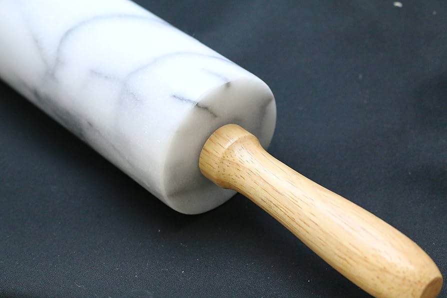 JEmarble 麺棒 木製ハンドル 研磨表面 18インチ 天然大理石　めん棒 JEmarble 麺棒 木製ハンドル 研磨表面 18インチ 天然大理石